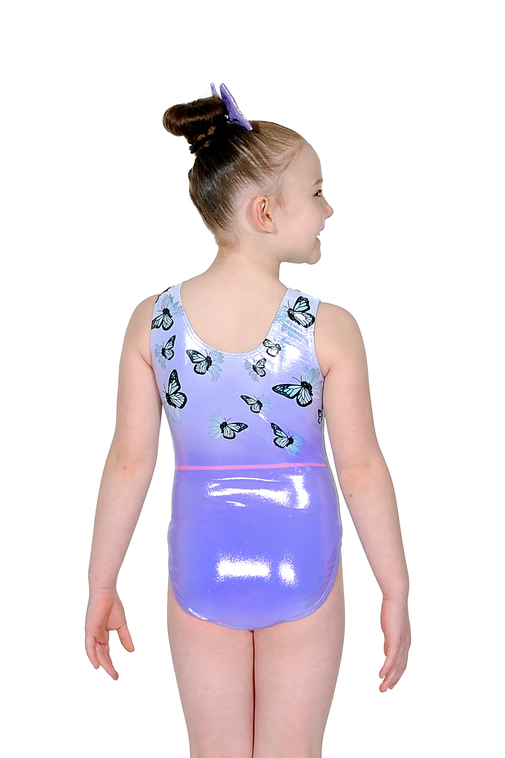 Bliss Butterfly Print Sleeveless Leotard with Crystal Motif - Image 4