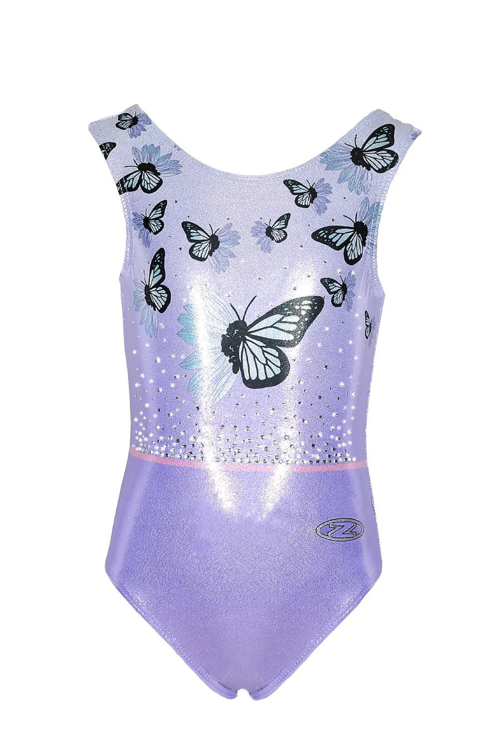Bliss Butterfly Print Sleeveless Leotard with Crystal Motif - Image 5