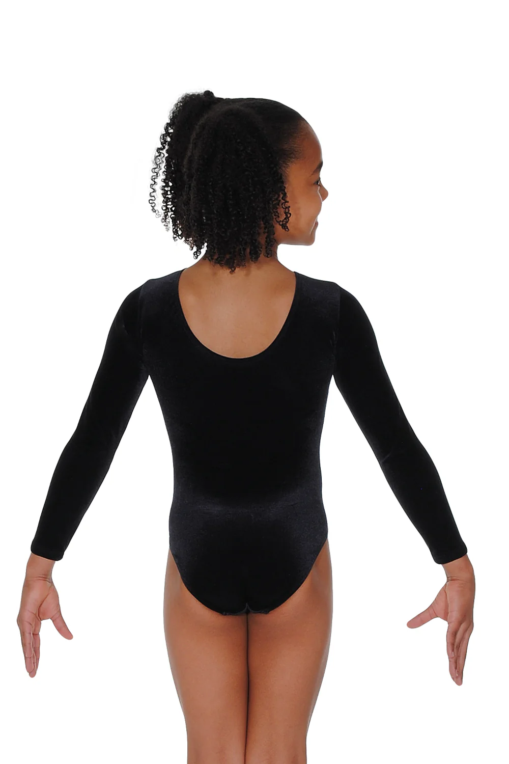 Classic Long Sleeved Smooth Velour Gymnastics Leotard - Image 4