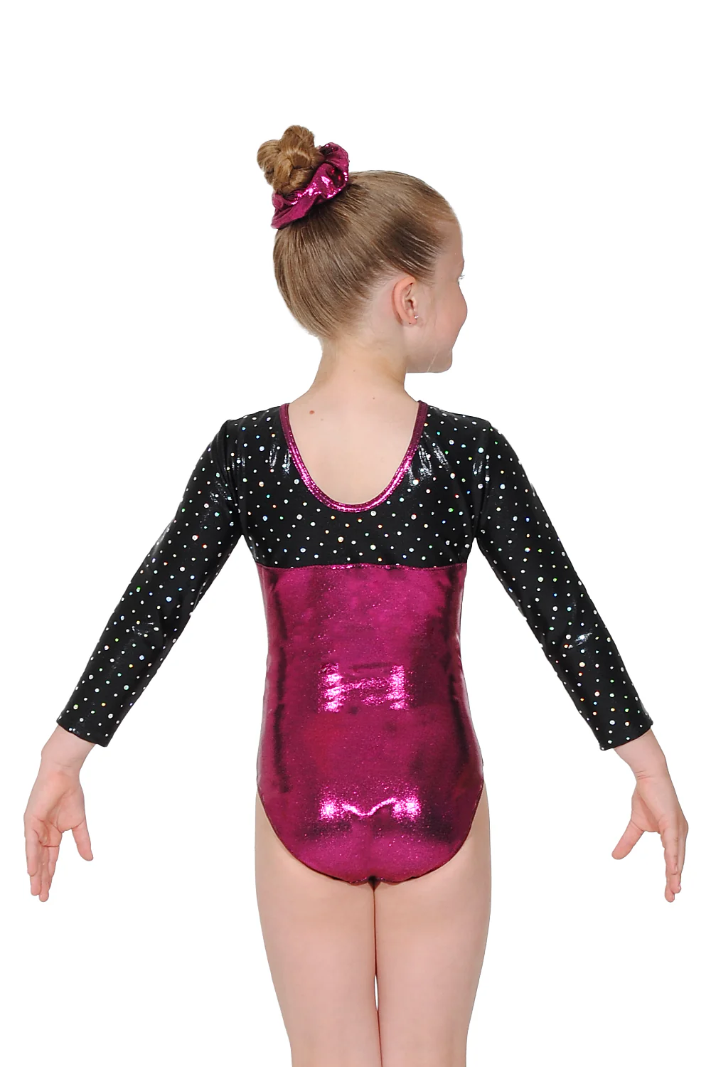 Girls Belle V Neck 3/4 Sleeve Shine Gymnastics Leotard - Image 7