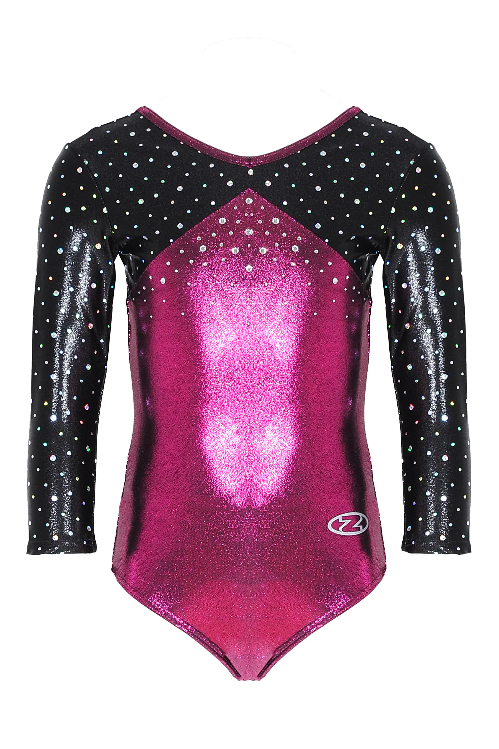Girls Belle V Neck 3/4 Sleeve Shine Gymnastics Leotard - Image 8