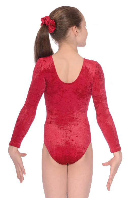 Ramona Long Sleeved Crushed Velour Leotard - Image 9