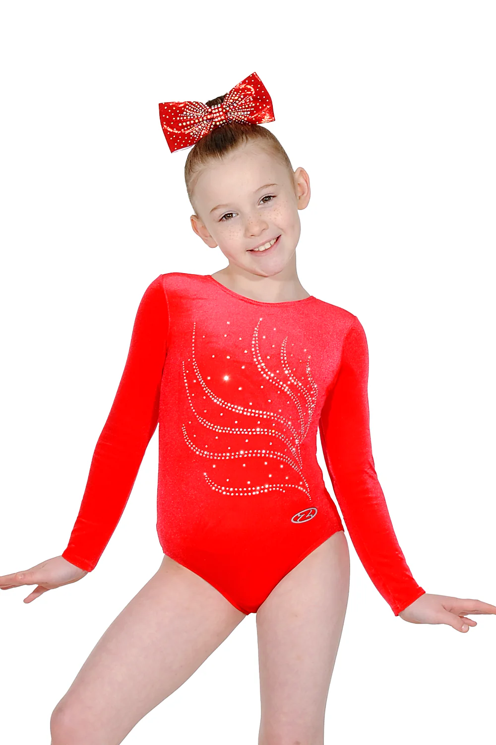 Tiara Crystal Motif Long Sleeved Gymnastics Leotard - Image 22