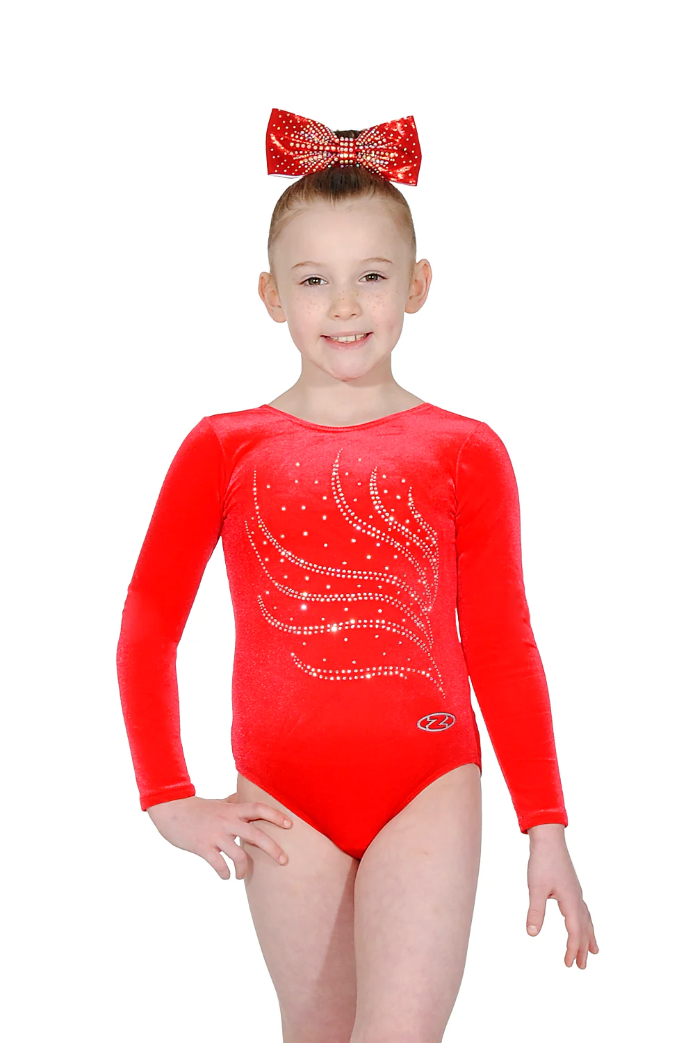 Tiara Crystal Motif Long Sleeved Gymnastics Leotard - Image 23