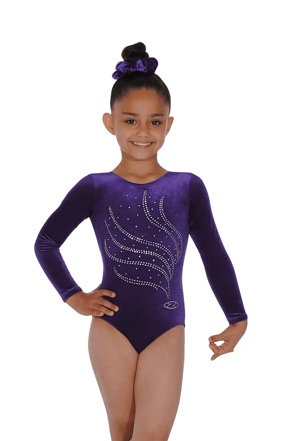 Tiara Crystal Motif Long Sleeved Gymnastics Leotard - Image 27