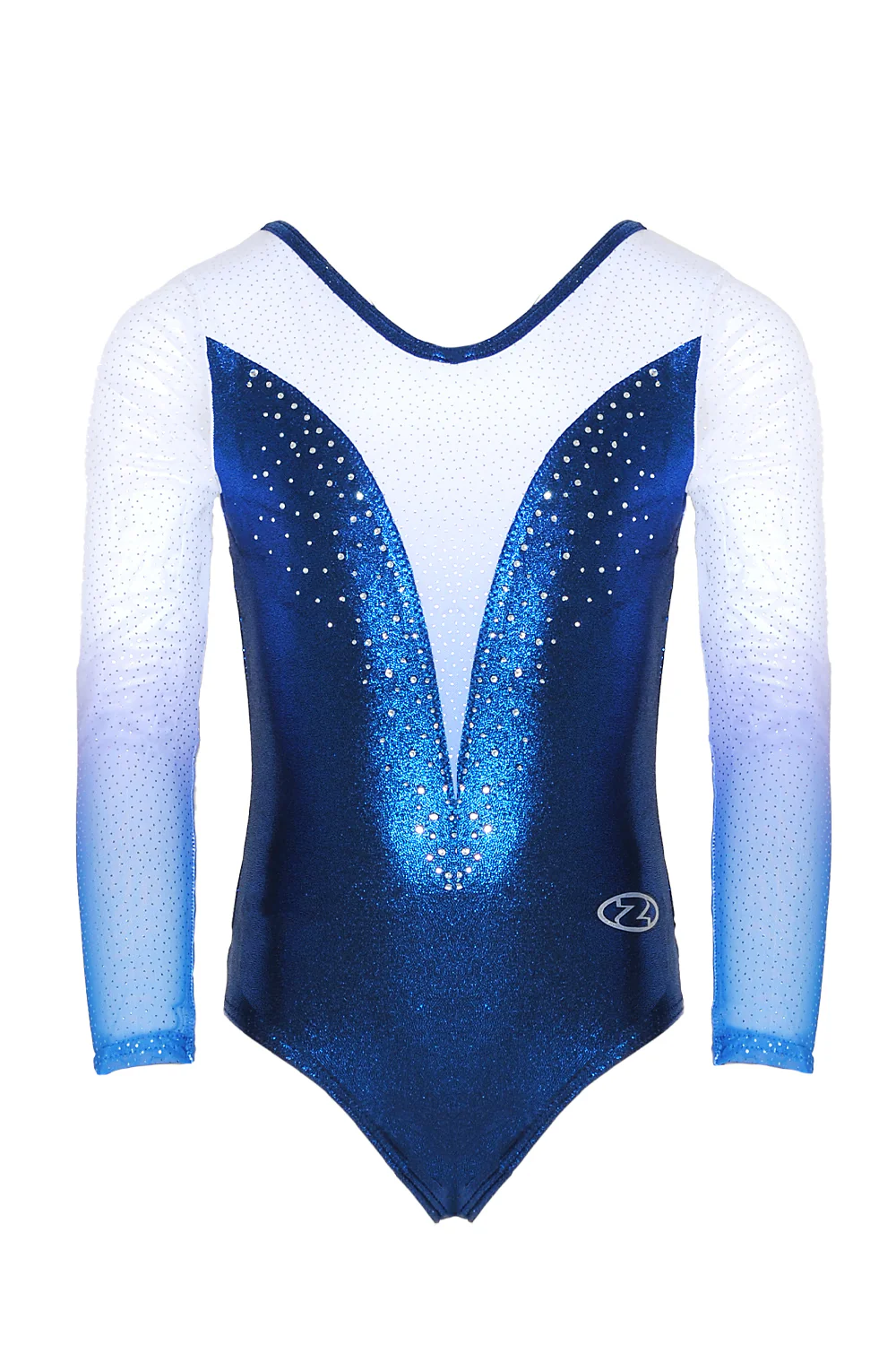Vogue Long Sleeved Gymnastics Leotard with Ombre Mesh - Image 3